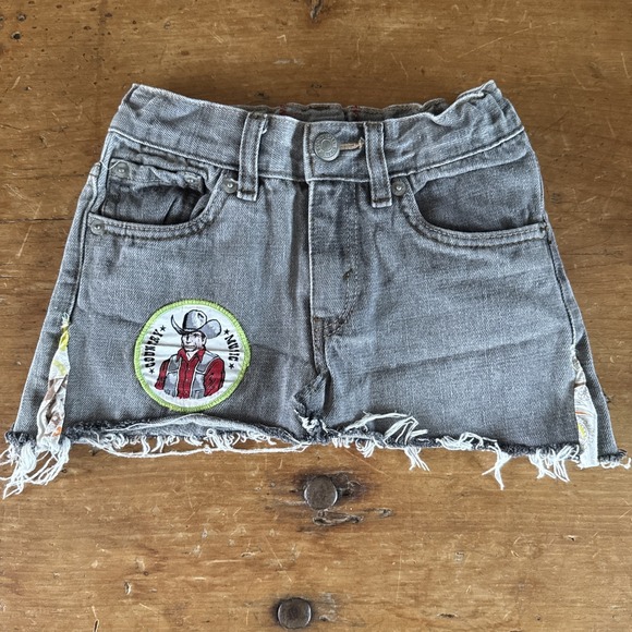 Kids Vintage Levi's Altered Mini Skirt Country Music Cowboy Cowgirl Denim OOAK - Picture 1 of 15
